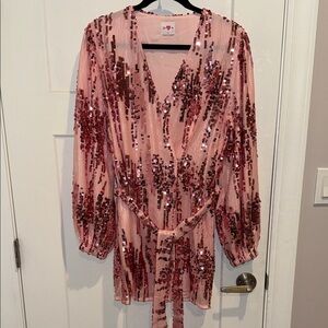 Buddy Love Pink Sequin Mini Dress